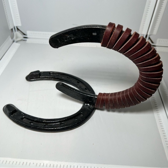 Nordic Forge Other - Horse Shoe Leather Wrapped Door Handle, Curtain Hook, Decoration Book Holder